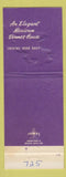 Matchbook Cover - Le Paz Laguna Beach Orange Fullerton CA Mexican Food