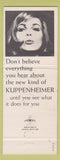 Matchbook Cover - Kuppenheimer Men's Clothes Madera CA Cerioni's