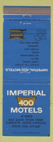 Matchbook Cover - Imperial 400 Motel Charlotte NC WEAR
