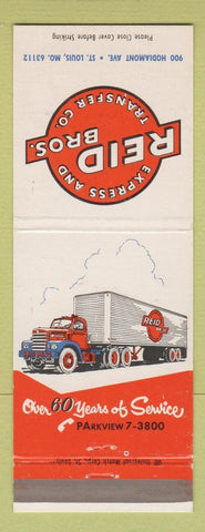 Matchbook Cover - Reid Bros Trucking St Louis MO