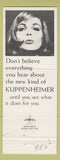 Matchbook Cover - Kuppenheimer Men's Clothes Mosenfelders Moline Rock Island IL