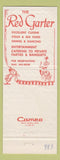 Matchbook Cover - Red Garter Roanoke VA restaurant