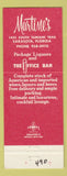 Matchbook Cover - Martine's Sarasota FL