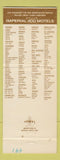 Matchbook Cover - Imperial 400 Motel Warren OH