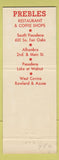 Matchbook Cover - Prebles Restaurant Alhambra West Covina Pasadena CA