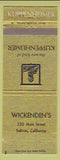Matchbook Cover - Kuppenheimer Men's Clothes Wickenden's Salinas CA