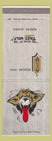 Matchbook Cover - Kodiak Inn AK Tired Wolf