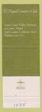 Matchbook Cover - El Niguel Country Club South Laguna CA