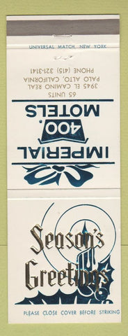 Matchbook Cover - Imperial 400 Motel Palo Alto CA Christmas
