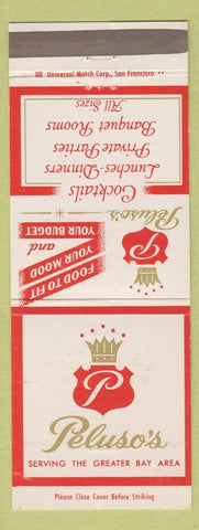 Matchbook Cover - Peluso's Restaurant Oakland San Leandro CA