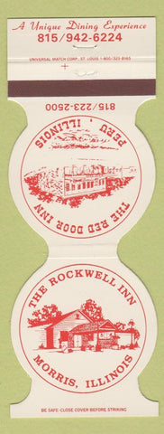 Matchbook Cover - Rockwell Inn Morris IL Red Door Inn Peru IL