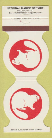 Matchbook Cover National Marine Service Nicor Norvolk VA Houston TX New Orleans