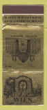 Matchbook Cover - Wien Johann Strauss Denkmal Belvedere Hauptportal WEAR