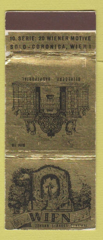Matchbook Cover - Wien Johann Strauss Denkmal Belvedere Hauptportal WEAR