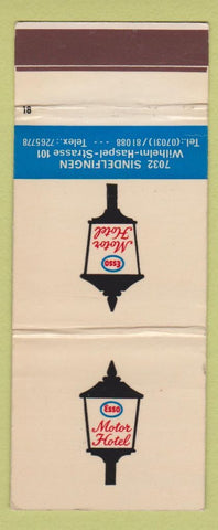 Matchbook Cover - Esso Motor Hotel  Wilhelm Haspel Strasse WEAR