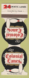 Matchbook Cover - Colonial Lanes Bowling New Castle PA Jewelite