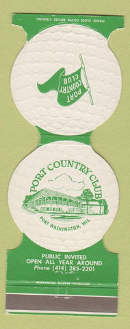 Matchbook Cover - Port Country Club golf Port Washington WI