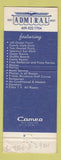 Matchbook Cover - Admiral Wildwood NJ hotel