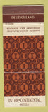 Matchbook Cover - Inter Continental Hotels Germany Berlin Hamburg Frankfurt