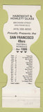 Matchbook Cover - San Francisco 49ers Football 1986 Habenicht Howlett Glass CA