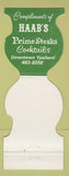 Matchbook Cover - Eastern Michigan Hurons Football Haab's Ypsilanti MI