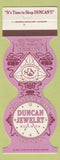 Matchbook Cover - Duncan Jewelry Bulova Watches Massillon OH 1982