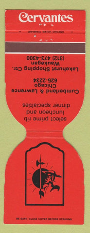 Matchbook Cover - Cervante's Restaurant Chicago Waukegan IL