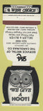 Matchbook Cover - Service Metal of Carolinas Charlotte NC owl