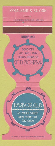 Matchbook Cover - Harbor Club New York City