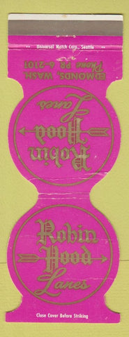 Matchbook Cover - Robin Hood Bowling Lanes Edmonds WA WEAR