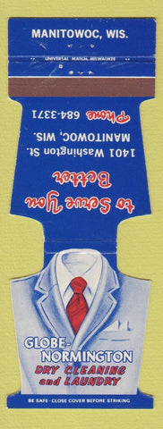 Matchbook Cover - Globe Normington Dry Cleaning Manitowoc WI