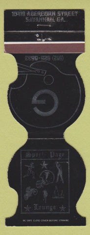 Matchbook Cover - Sports Page Lounge Savannah GA Falcons Football