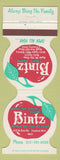 Matchbook Cover - Bintz Apple Mountain Steak House Freeland MI skiing