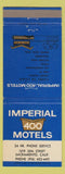 Matchbook Cover - Imperial 400 Motel Sacramento CA