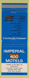 Matchbook Cover - Imperial 400 Motel Cortland NY