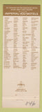 Matchbook Cover - Imperial 400 Motel Cortland NY