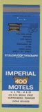 Matchbook Cover - Imperial 400 Motel Murfreesboro TN
