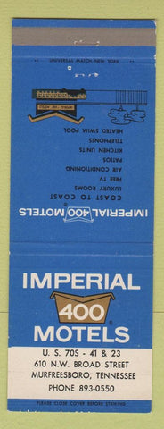 Matchbook Cover - Imperial 400 Motel Murfreesboro TN