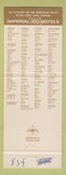 Matchbook Cover - Imperial 400 Motel Newburgh NY
