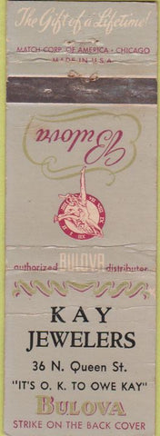 Matchbook Cover - Kay Jewelers Bulova watches  WEAR