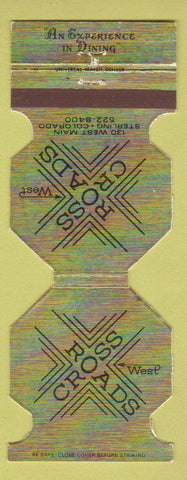 Matchbook Cover - Cross Roads Sterling Colorado