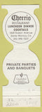 Matchbook Cover - Cherrio Santa Monica CA golf