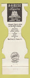 Matchbook Cover - AH Riise Liquors St Thomas Virgin Islands WEAR Jewelite