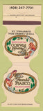 Matchbook Cover - Frank's Fiasco Italian Restaurant Sunnyvale CA