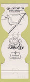 Matchbook Cover - Gumbo's Restaurant Lounge Houston TX