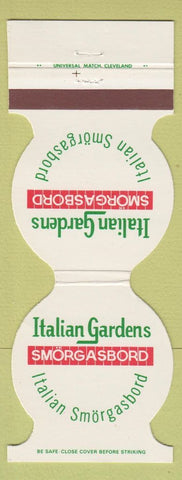 Matchbook Cover - Italian Gardens Smorgasbord Mentor OH