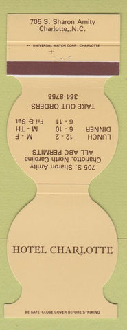Matchbook Cover - Hotel Charlotte NC