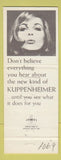 Matchbook Cover - Kuppenheimer Men's Clothes Varsity Shop Fresno CA WEAR