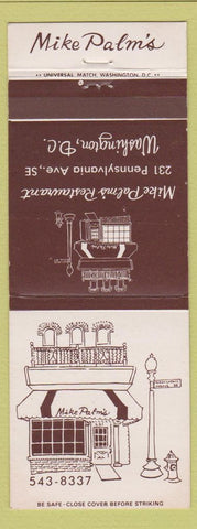 Matchbook Cover - Mike Palm's Restaurant Washington DC