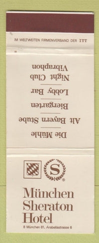 Matchbook Cover - Shearton Hotel Munchen Germany Munich